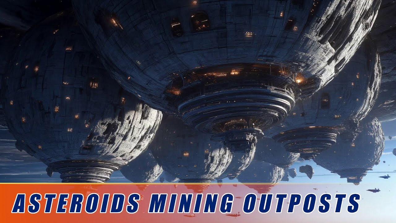 Space Asteroids Mining Outposts - AI Video