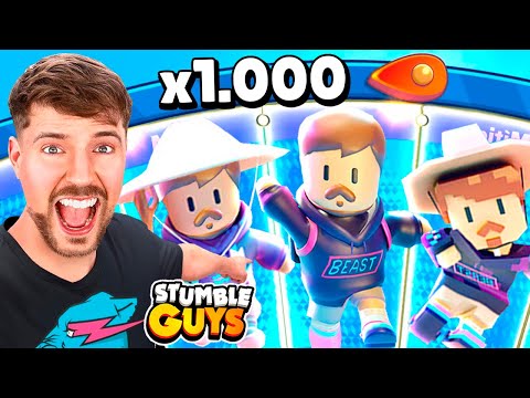 I MADE MR BEAST SPIN 1000 OF HIS ROULETTES AT STUMBLE GUYS!