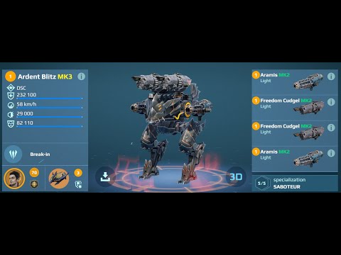 War Robots, Ardent Blitz Battle performance.