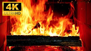 Fireplace 4K for TV | Birchwood Crackling Fire Sounds | Cozy Christmas Fireplace Ambience 🔥