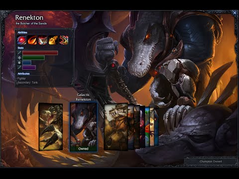 Galactic Renekton Skin Spotlight Gameplay 1080p HD League Of Legends