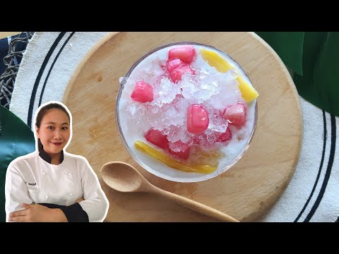 Thai Dessert • Red Rubies Dessert Recipe ( Tub Tim Grob)泰式红宝石甜品 | ThaiChef Food