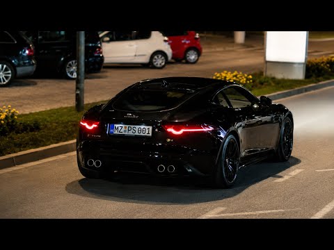 Jaguar F-Type R driving in Budva - Screaming V8 Sound!