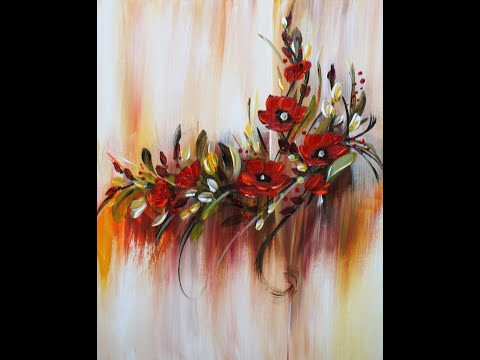How to Paint FLOWERS in Acrylics/For Beginners/Realtime/Blumen malen/Für Anfänger/Echtzeit/V332