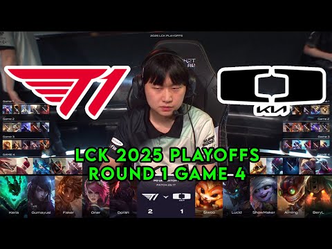 T1 vs DK Game 4 | LCK 2025 Playoffs Round 1 | T1 vs Dplus KIA G4