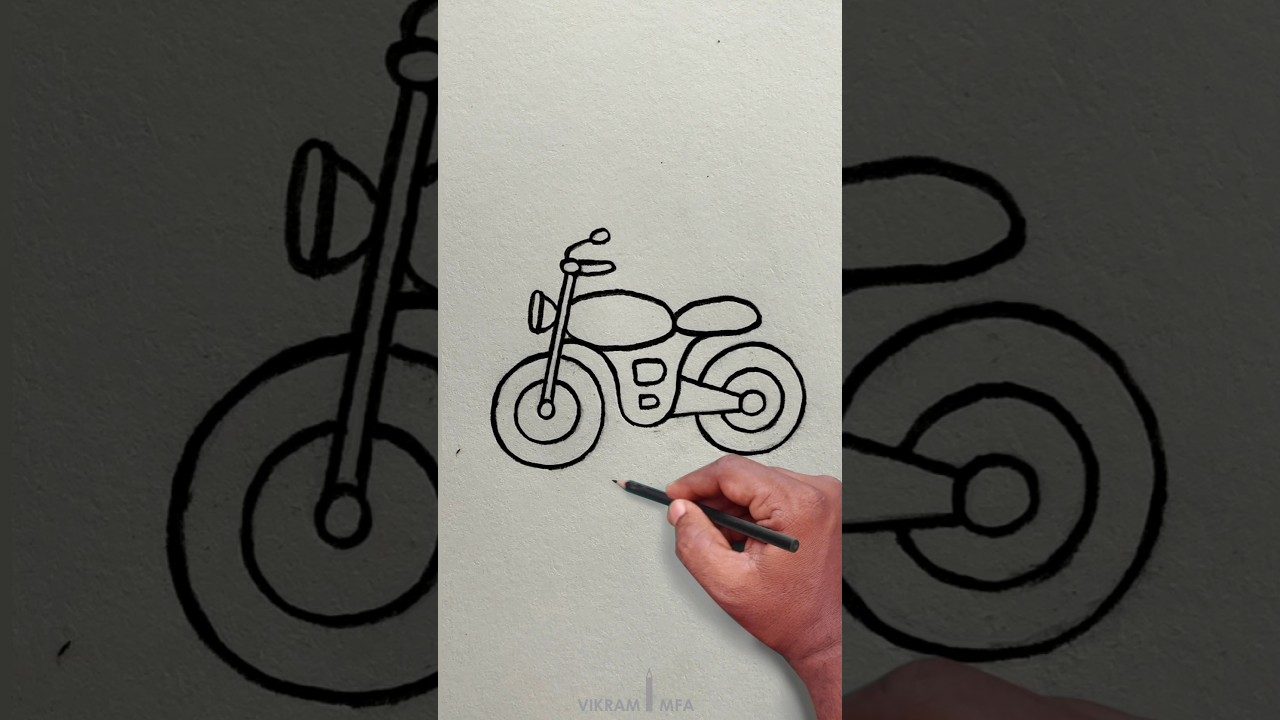 Bike drawing || how to draw bike easy | motorcycle drawing || #shorts