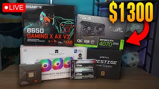 Building a $1300 Gaming PC LIVE + Answering YOUR Tech Questions!