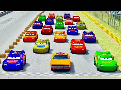 General Lee vs Lightning McQueen LGBT Parade at Top Gear Track