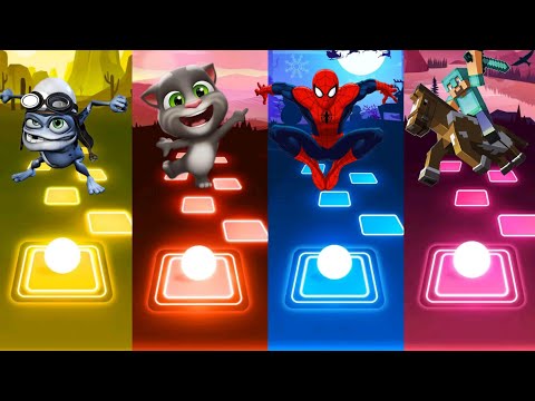 Crazy Frog Vs Talking Tom Vs Spider Man Vs Minecraft Tiles Hop Songs Games