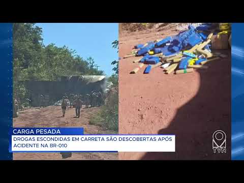 DROGAS ESCONDIDAS EM CARRETA SÃO DESCOBERTAS APÓS ACIDENTE NA BR 010