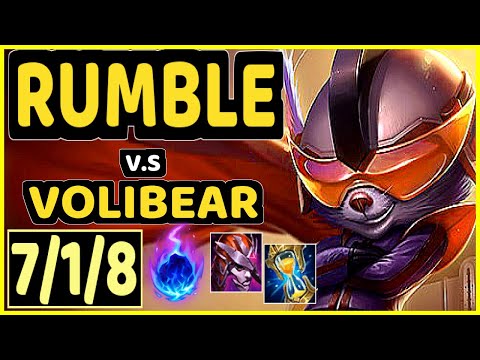 TRUKLAX (RUMBLE) vs VOLIBEAR - 7/1/8 KDA TOP GAMEPLAY - EUW Ranked MASTER