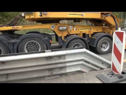 Schwertransport bleibt am Reiskirchener Dreieck stecken (1.10.2013)