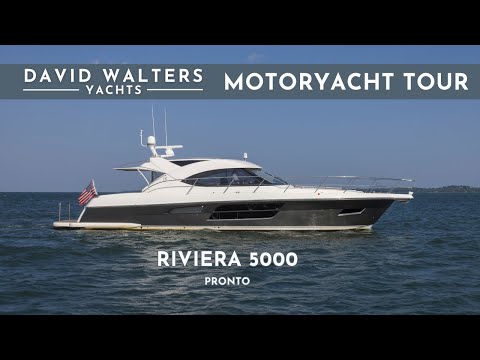 2016 Riviera 5000 Sport Yacht | PRONTO – Gyro-Stabilized, Low-Hours, Pod-Drive Cruiser