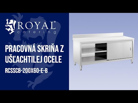 Video - Tovar z druhej ruky Pracovná skriňa z ušľachtilej ocele - lem - 200 x 60 cm - nosnosť 600 kg