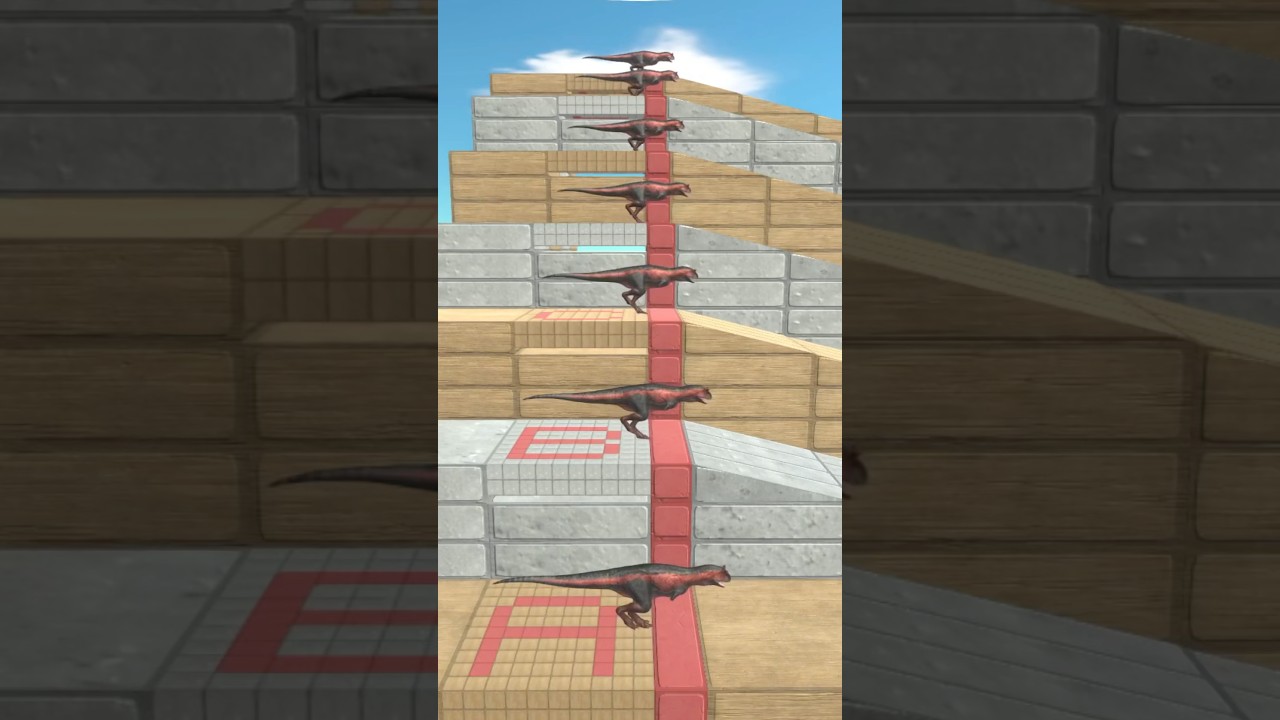 Which course is the fastest? Slope course. Carnotaurus! | Animal Revolt Battle Simulator #shorts