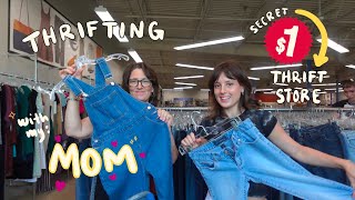 THRIFT WITH ME & my MOM at a secret $1 thrift store in MA