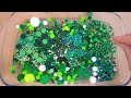 Зеленый слайм. 💚💤❄️ Добавляю в слайм косметику, блестки и бусины. 👑 ASMR Slime Video 1080p.