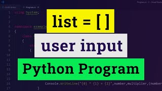 User Input for a List | Python Programming language Tutorial