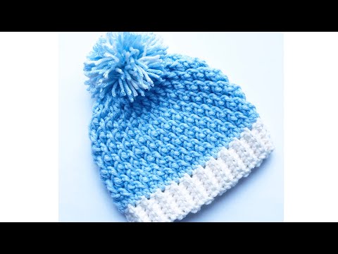 Easy crochet hat for newborn baby 0 to 3M How to crochet newborn baby cap Alpine Crochet Stitch 221