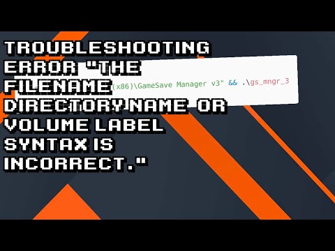 Fixing The filename, directory name, or volume label syntax is incorrect. Error in Command Line
