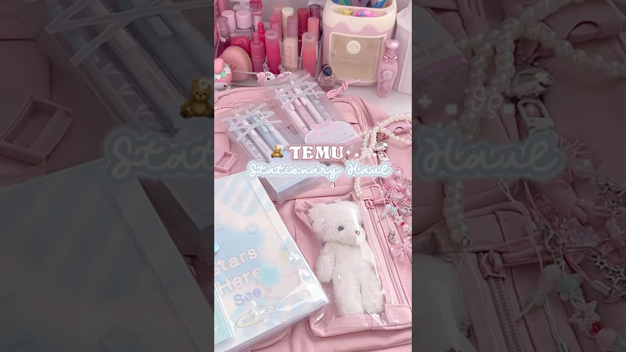 Temu stationary haul 📖#temu #haul #stationary #aesthetic #wonyoungism #pink #unboxing #shorts #fyp