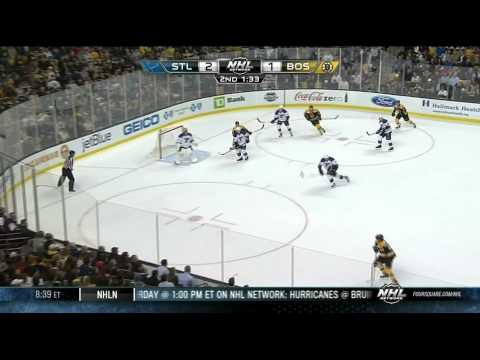 Carl Soderberg snap shot goal 2-2 St. Louis Blues vs Boston Bruins 11/21/13 NHL Hockey.