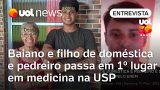 Jovem baiano filho de doméstica e pedreiro é 1º colocado em medicina na USP pelo Enem: 'Surreal'