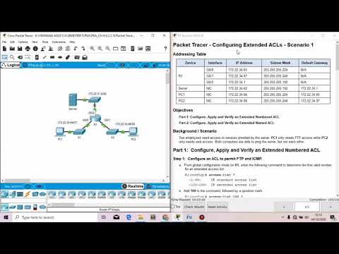 Packet Tracer 4.2.2.10 - Configuring Extended ACLs - Scenario 1