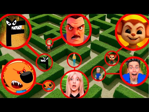 DON’T ENTER THIS MAZE! Hello Neighbor 2, Letter F, Baby.EXE, Mimimishki.EXE, SUN & MOON are inside!