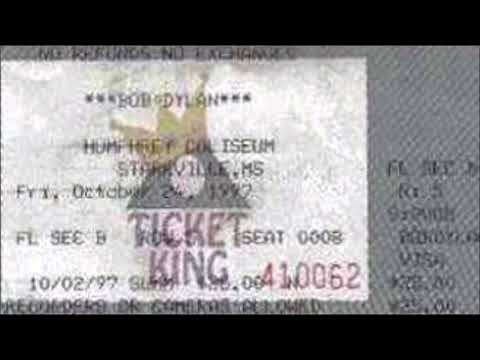 Bob Dylan 1997 US Fall Tour – Starkville USA 24th October 1997