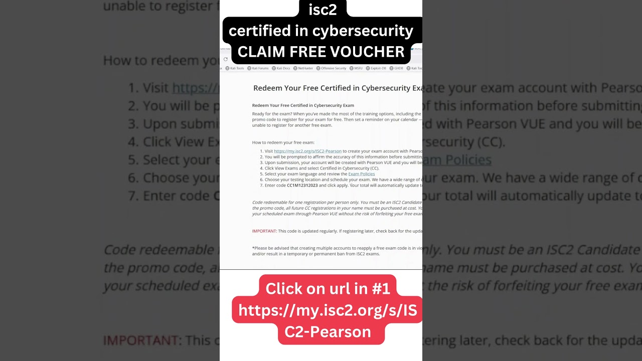 How To Access ISC2 Certified In Cybersecurity Free Exam Voucher  #beginnersguide