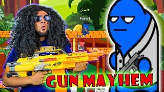 GUN MAYHEM 2! MAUINATOR LOOKING LIKE A NOOB OUT THERE! WORLDS WORST GAMER!