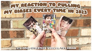 💖 my reaction to pulling my kpop biases photocards in 2023 | bts seventeen txt