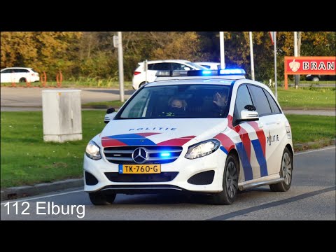 A1 25-125 + Politie B-Klasse 2018 met spoed naar een ongeval in Lelystad