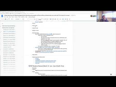 Kubernetes SIG Auth 2021-03-17