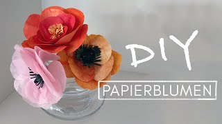 DIY Frühlingsdeko - Papierblumen, Vasen in Herz-Form & Hängedingsi mit Trockenblumen