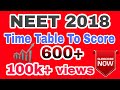 NEET 2018 Time Table To Score 600 How To Score 600 In NEET 2018 NEET Online Test Studypedia