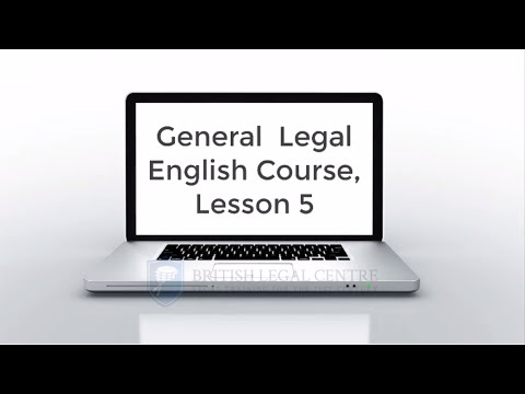 Free General Legal English Course Lesson 5 - Recording from 21st April 2020.