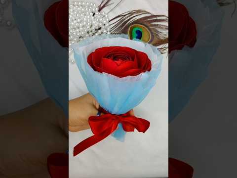 Rose Flower Bouquet Making With Paper💐🥰Diy Bouquet❤️🔥#shorts#youtubeshorts#viral#trending#diy