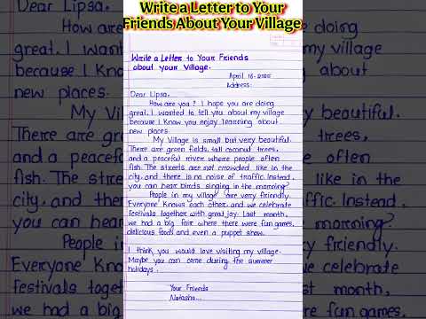 Write a Letter to your friends about your village l Letter to your friends about your village
