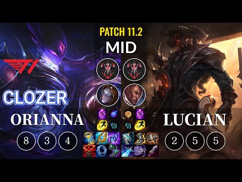 T1 Clozer Orianna vs Lucian Mid - KR Patch 11.2