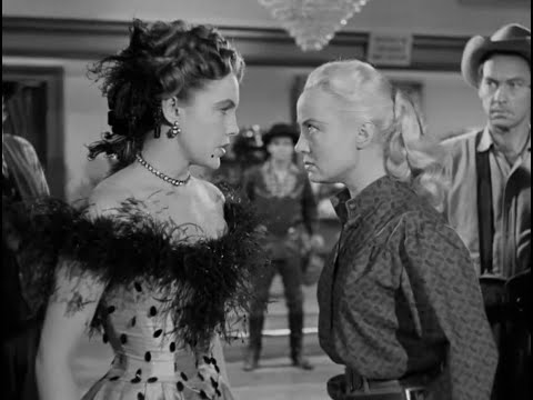 Classical Western One sided Catfight with a KO - The heroine humiliates evil villainess in public