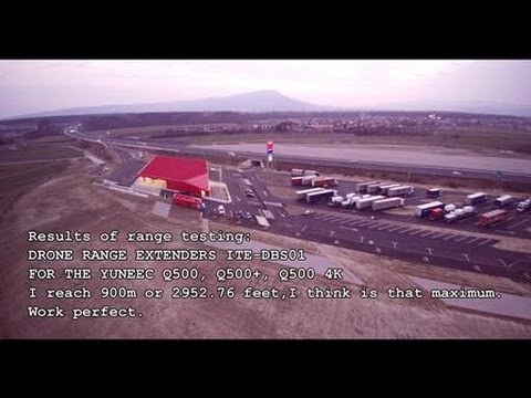 YUNEEC 4K 900m - Results of range testing: DRONE RANGE EXTENDERS ITE-DBS01