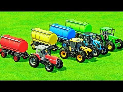 JOHN DEERE vs CASE vs FENDT vs VALTRA vs NEW HOLLAND vs MASSEY FERGUSON ! Farming Simulator 22