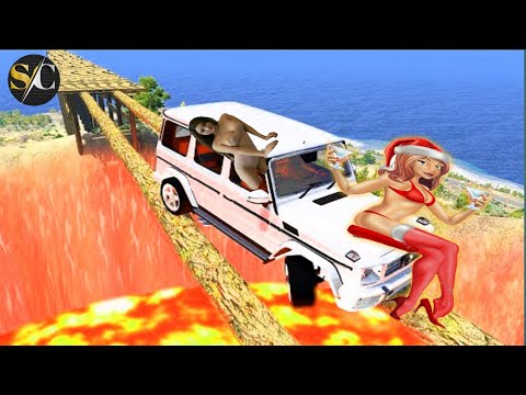 Beamng Drive Open Bridge Crashes Over Volcano !! Сars vs Glass Bridge with Lava River