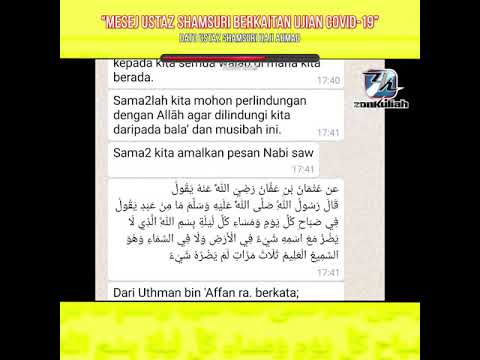 Mesej : Pesanan Ustaz Shamsuri Berkaitan Ujian Covid-19