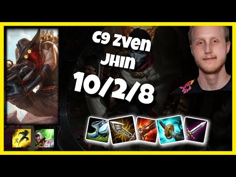 C9 Zven Jhin Bot (10/2/8) Gameplay Replay - Patch 10.18