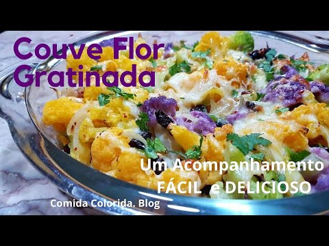 COUVE FLOR GRATINADA com Queijos e Frutos Secos - Um Acompanhamento FÁCIL