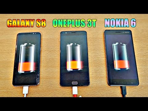 Samsung Galaxy S8 vs NOKIA 6 vs OnePlus 3T - Battery Drain Test! (4K)