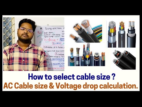 How to select cable size? // AC cable size & Voltage drop calculation. // AC cable design for load.
